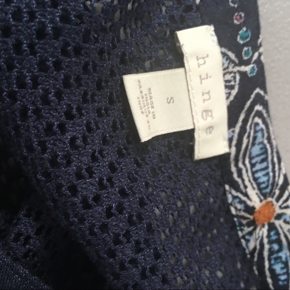 Hinge Dress Boho Floral Butterfly Blue Small - Picture 10 of 13
